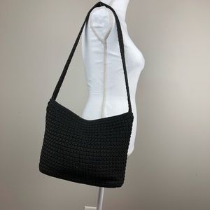 The SAK crochet black shoulder bag purse